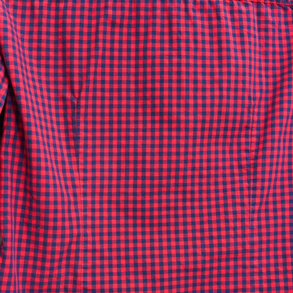 Abercrombie Fitch Women's Long Sleeve Red Navy Gingham Medium - Picture 6 of 10